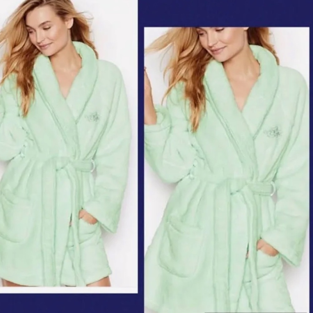 Victoria's Secret Mint Plush Robe